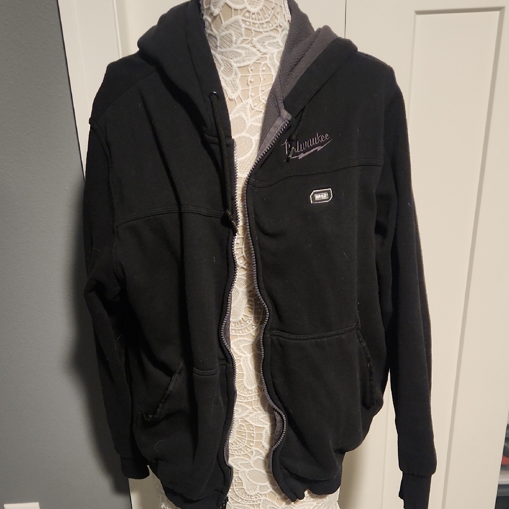 Milwaukee Heated Black Hoodie with Gray Lining